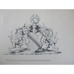 Lithographie Blason de...